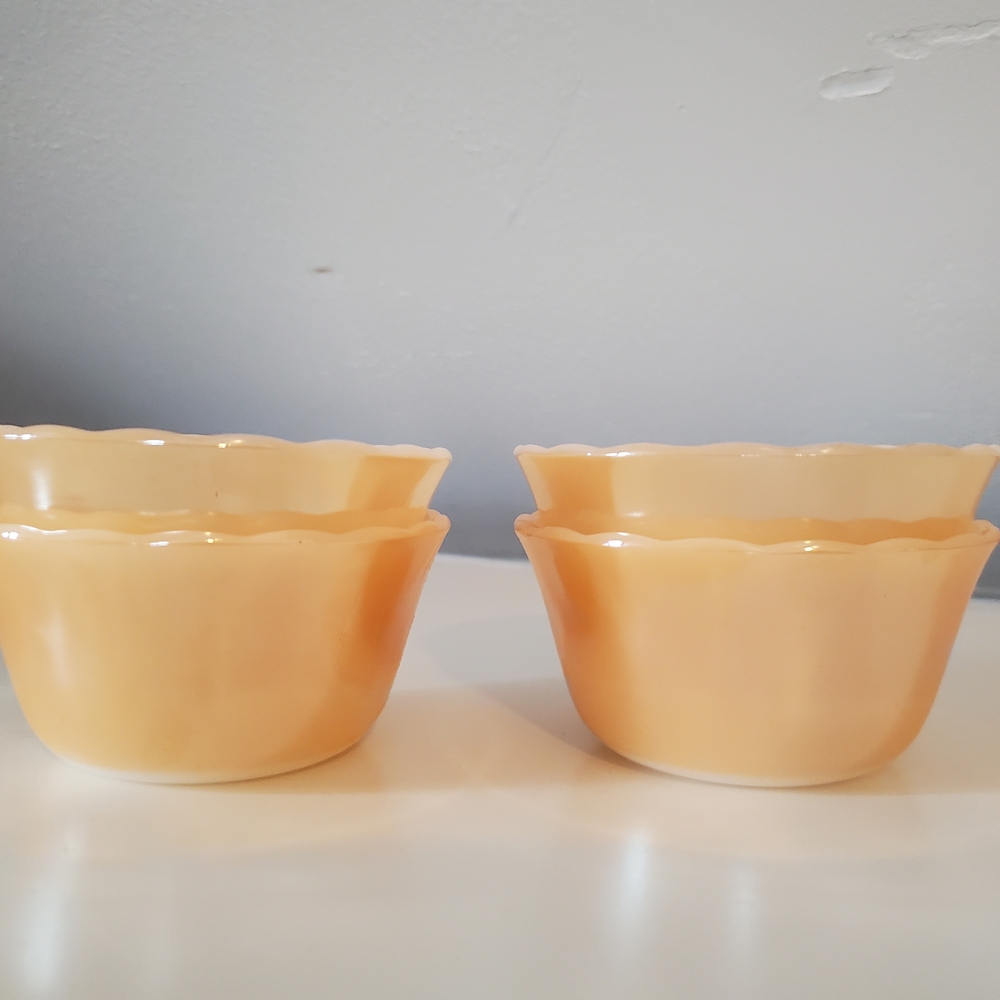 Fire King Cream Scalloped Bowls